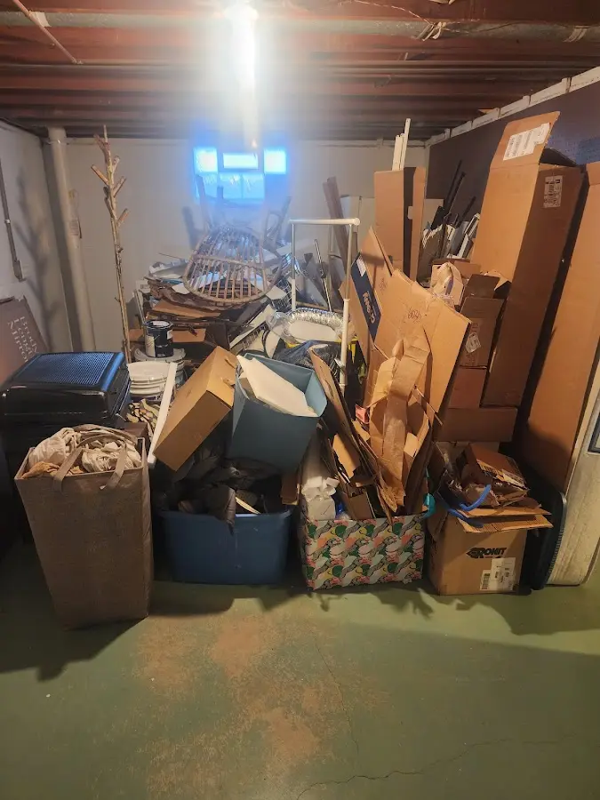 Roll-off dumpster container at job site for 15 Yard Dumpster Rental in Fairborn